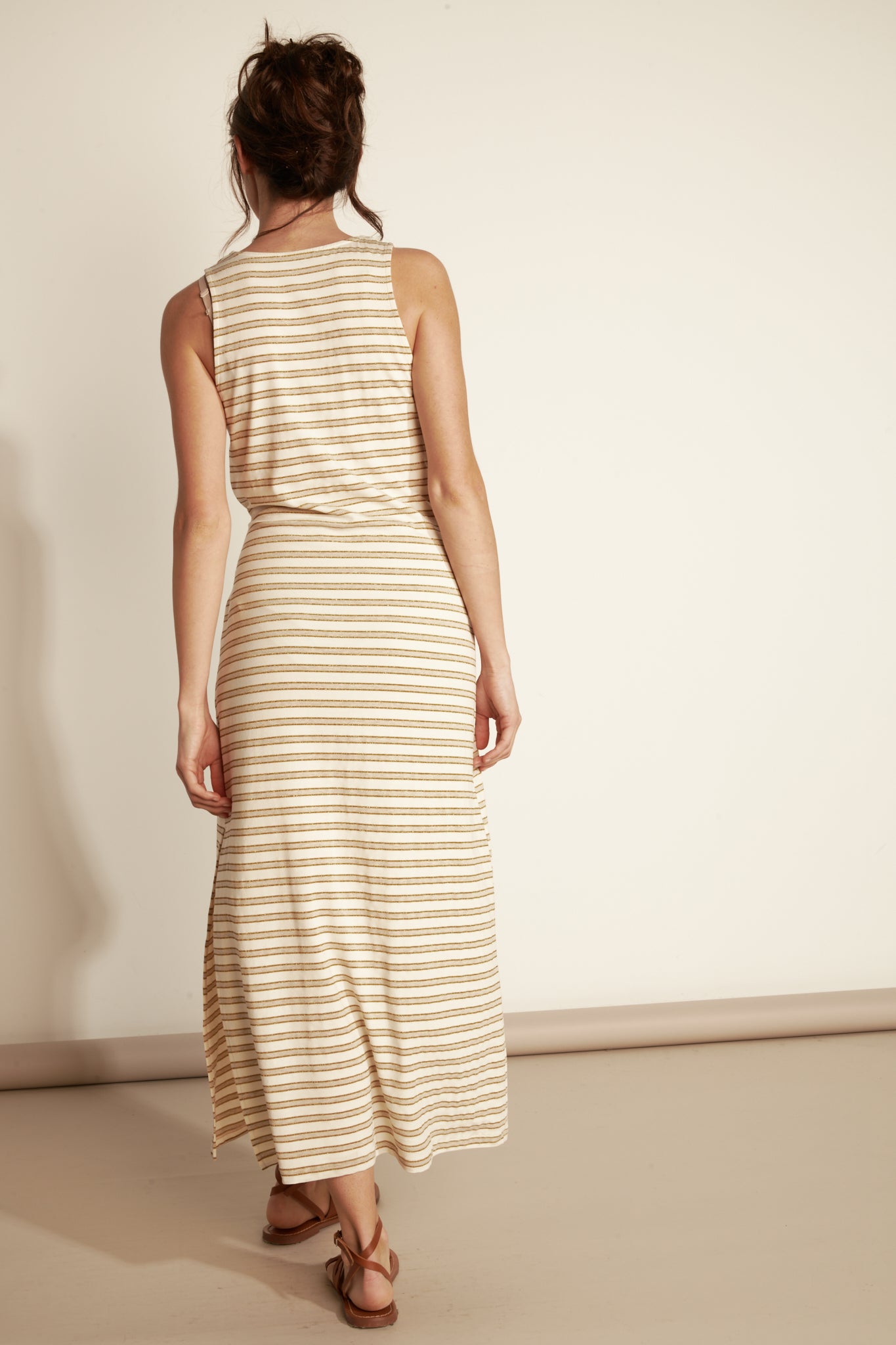 ROBE LONGUE MARINIÈRE ARIA SABLE