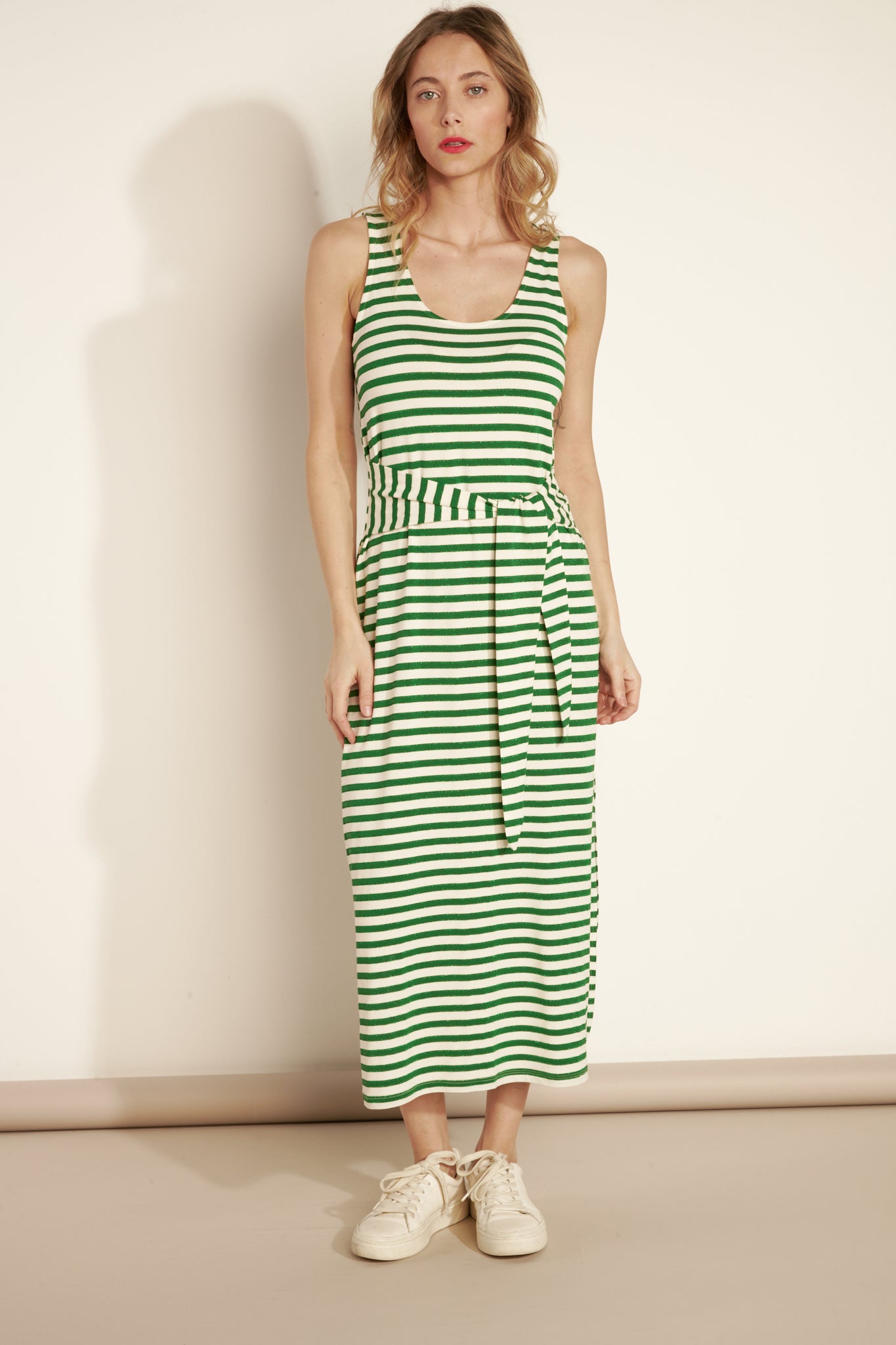 LONG GREEN ARIA MARINIERE DRESS