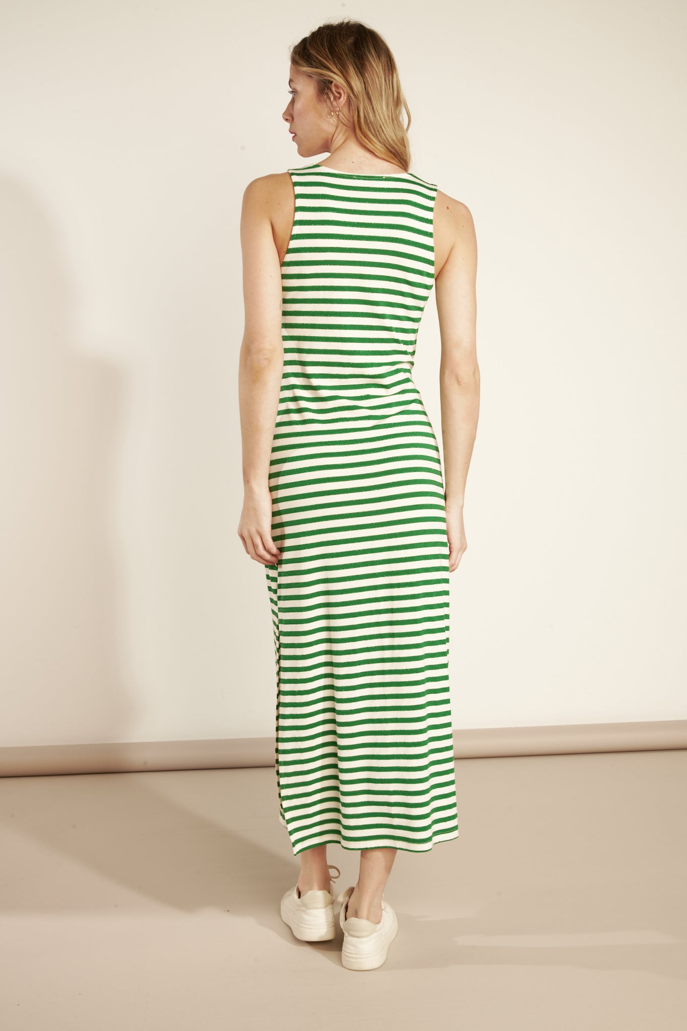 ROBE LONGUE MARINIÈRE ARIA VERTE