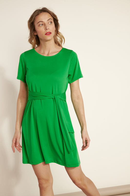 ALIONA GREEN TIED DRESS