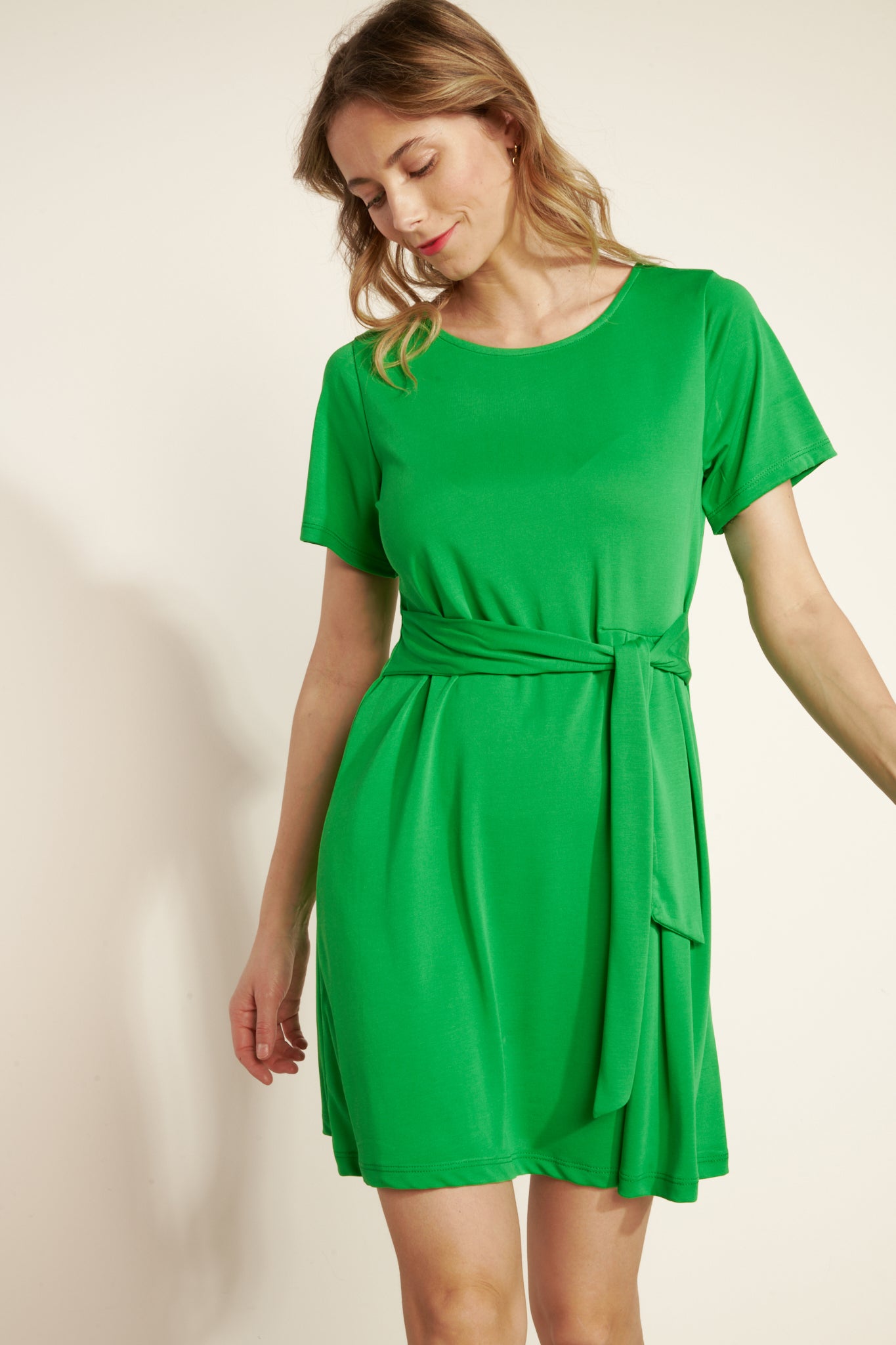 ALIONA GREEN TIED DRESS