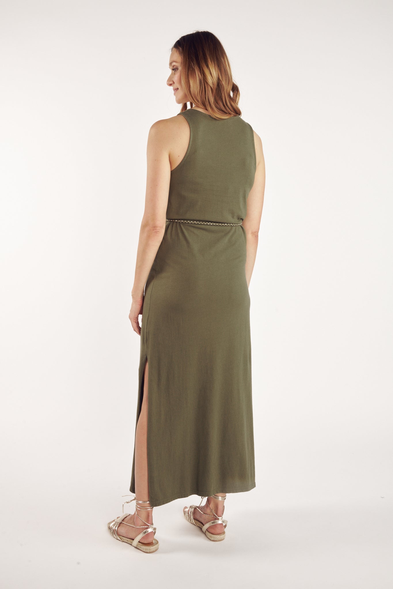ROBE LONGUE COTON ORGANIQUE CLARA KAKI