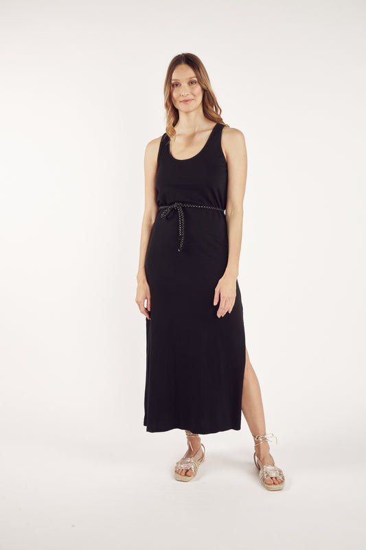 ROBE LONGUE COTON ORGANIQUE CLARA NOIR