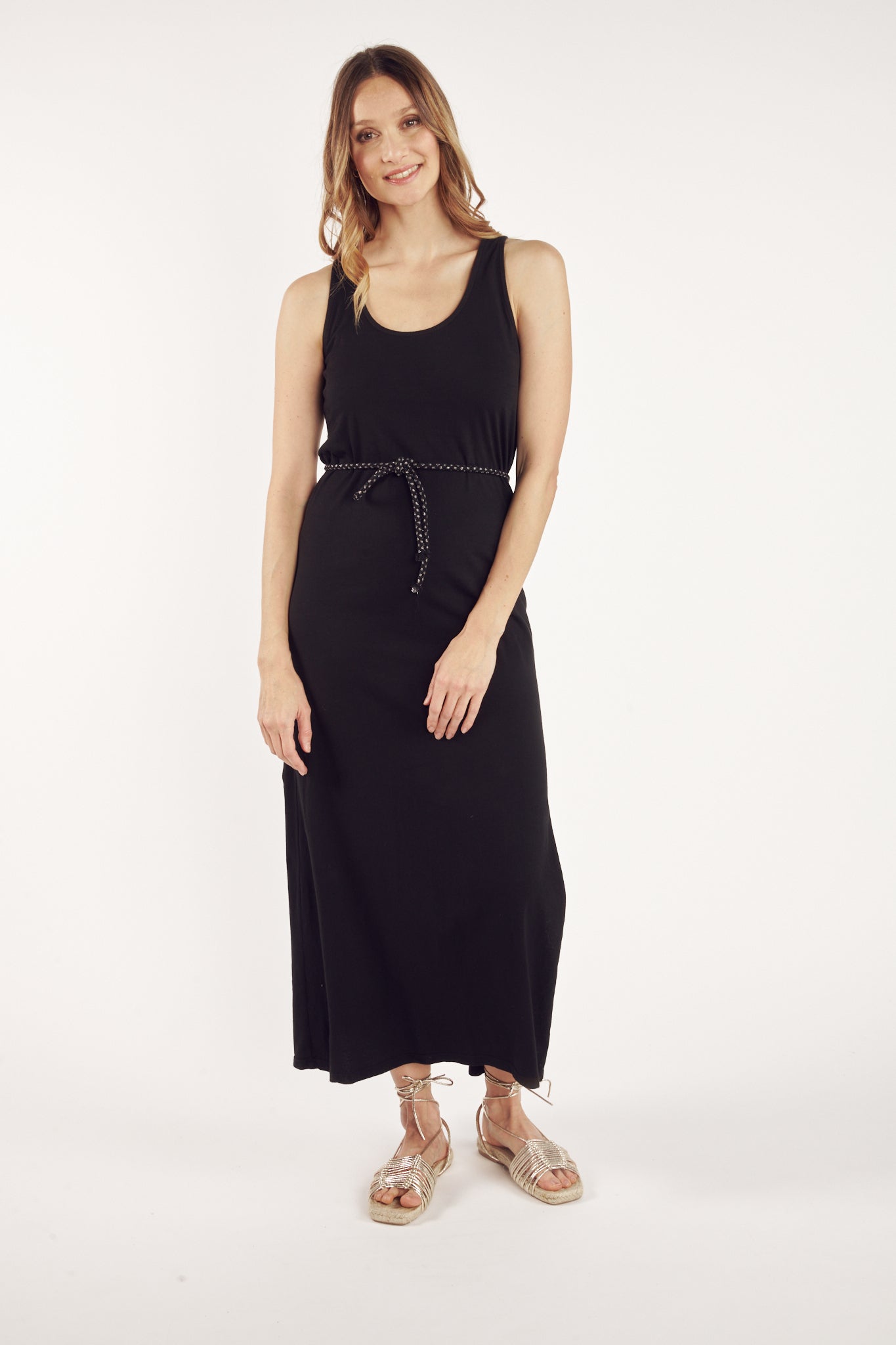 ROBE LONGUE COTON ORGANIQUE CLARA NOIR