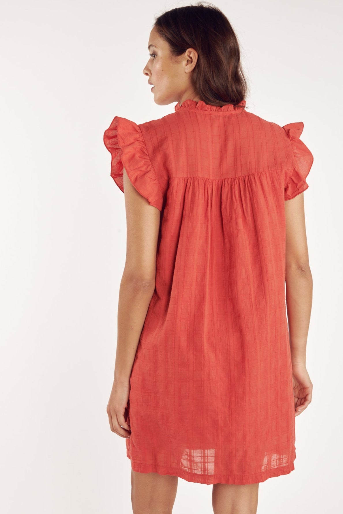 ROBE VOILE TEXTURÉ CATHY CORAIL