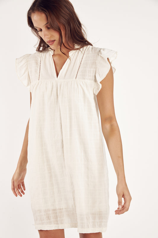 ROBE VOILE TEXTURÉ CATHY NATUREL