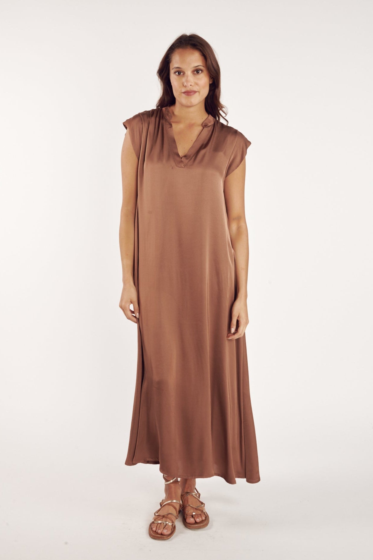 ROBE LONGUE ARLÈNE CAPPUCCINO