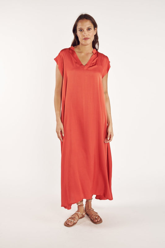 ROBE LONGUE ARLÈNE CORAIL