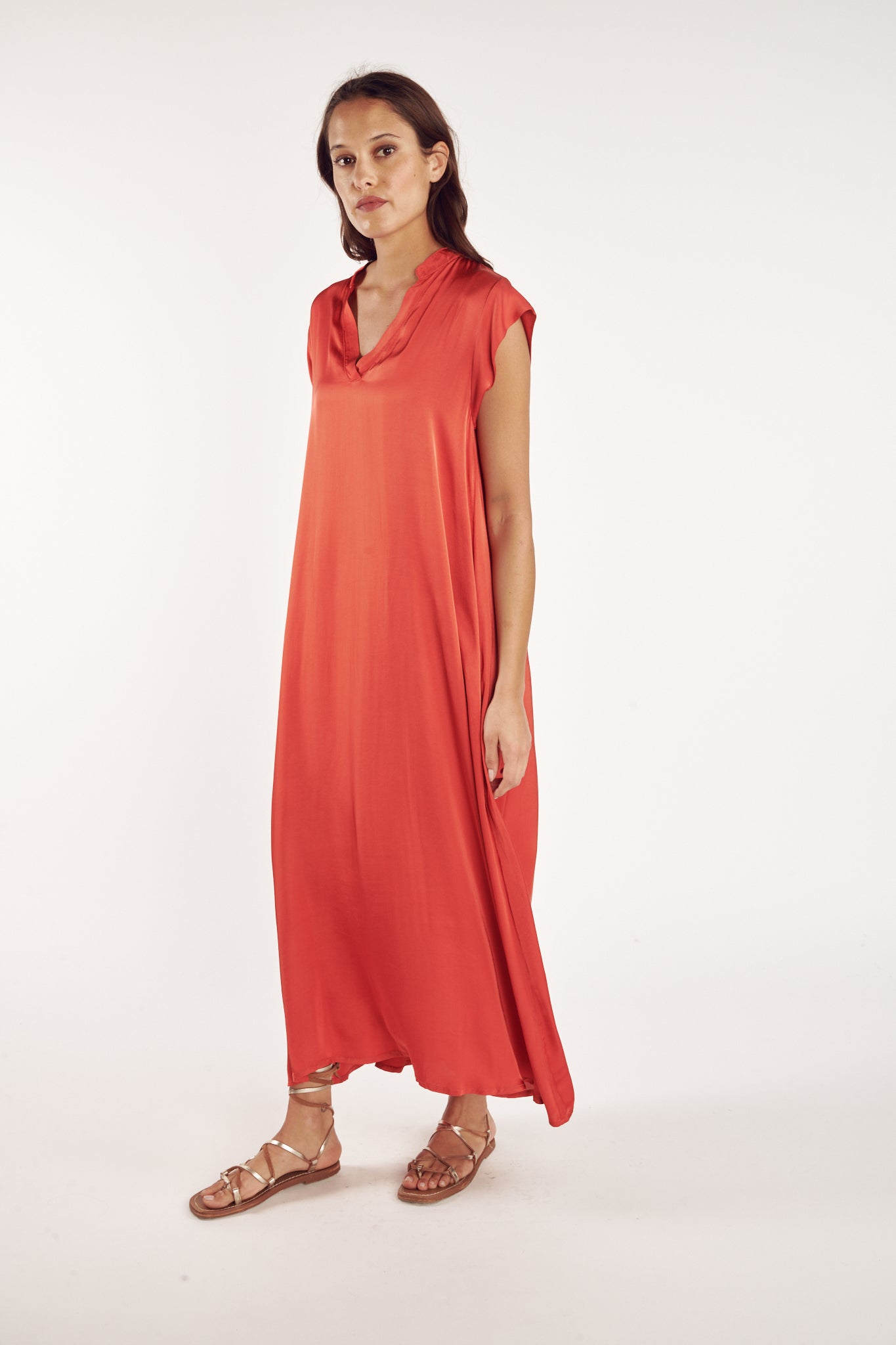ROBE LONGUE ARLÈNE CORAIL