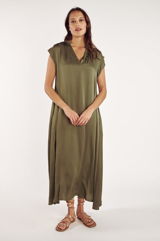 ROBE LONGUE ARLÈNE KAKI