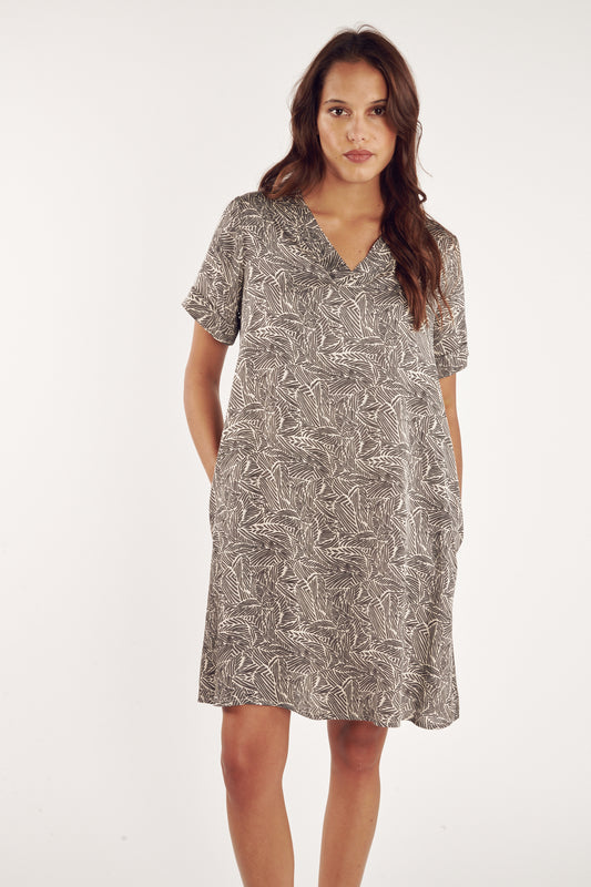 ROBE CAROLA IMPRIMÉ ATENA NOIR