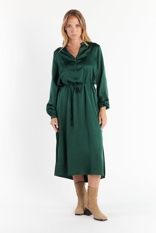 ROBE CHEMISE DEA VERT PIN