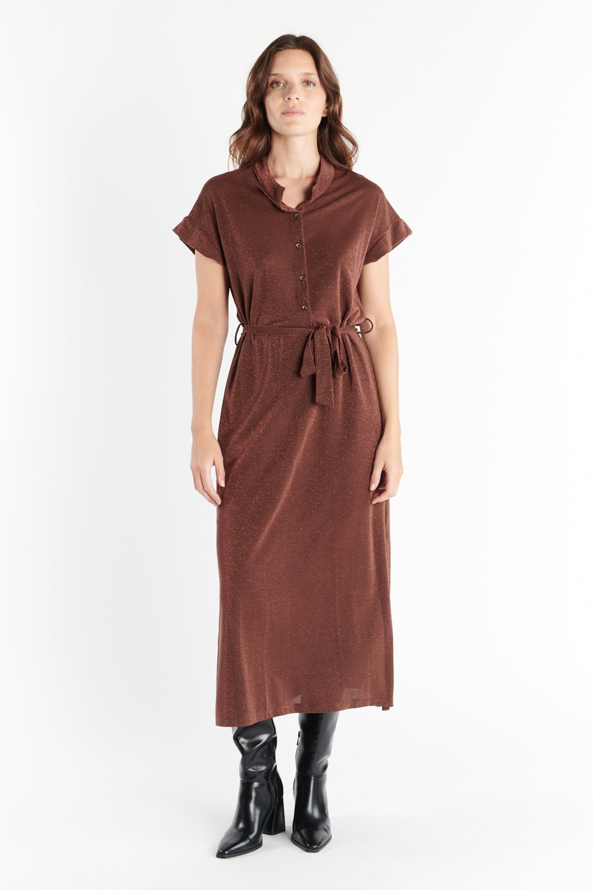 ROBE LONGUE LUREX DIVINE CAPPUCCINO