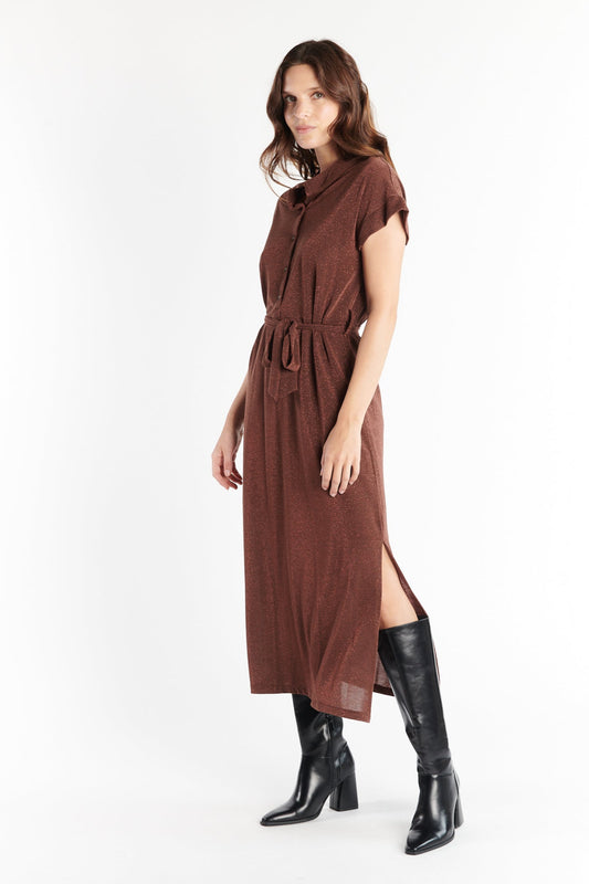 ROBE LONGUE LUREX DIVINE CAPPUCCINO