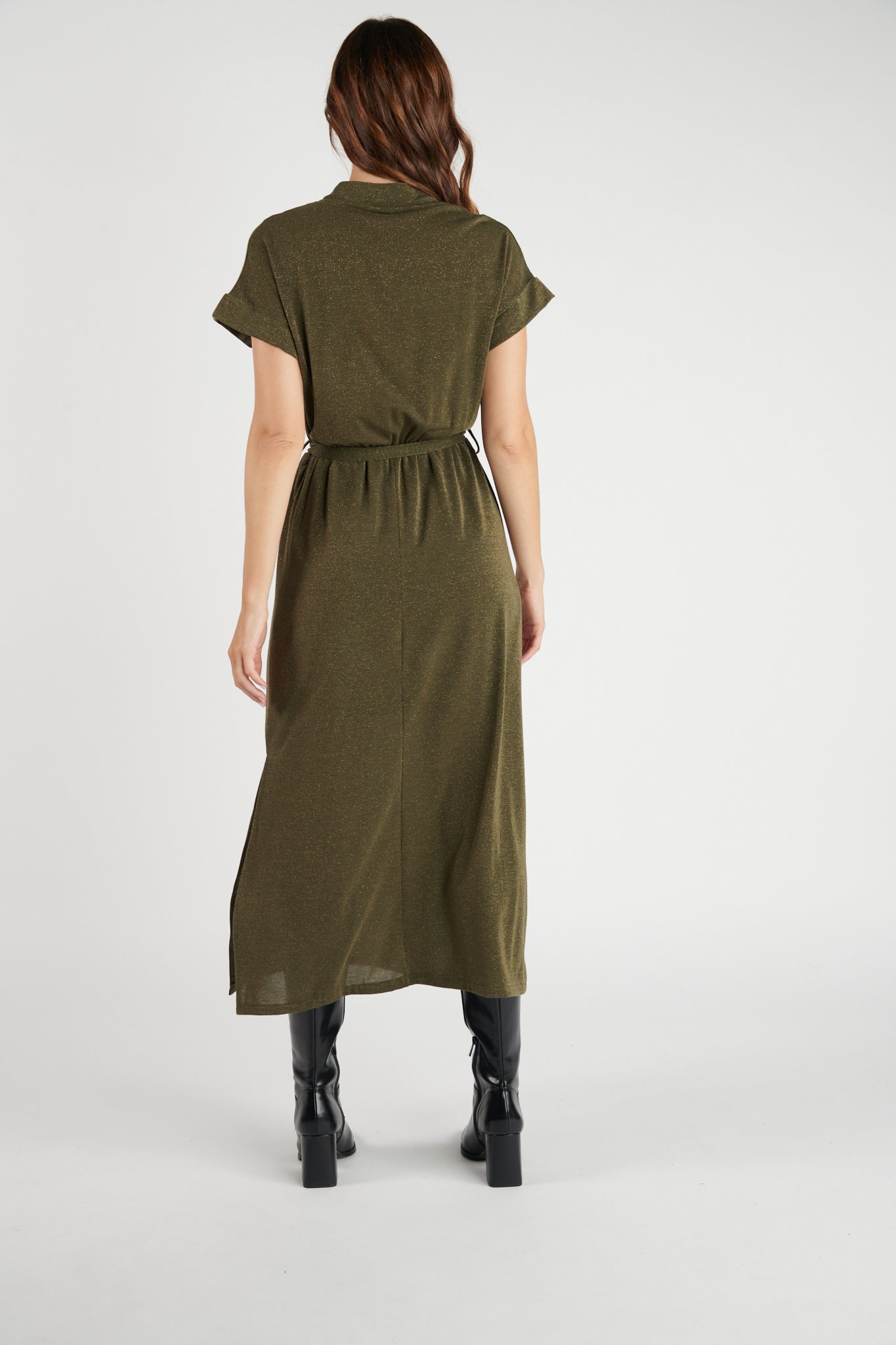 ROBE LONGUE LUREX DIVINE KAKI