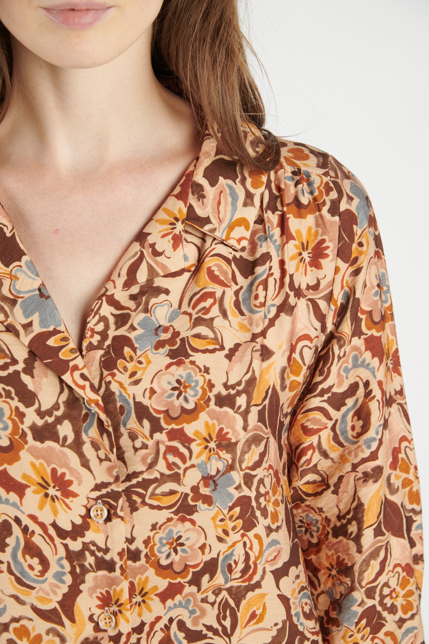 ROBE COURTE DERYA IMPRIMÉ FLOWER CHOCO