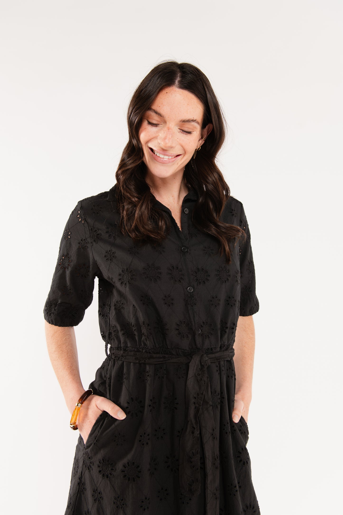 ROBE BRODÉE ÉNID NOIR