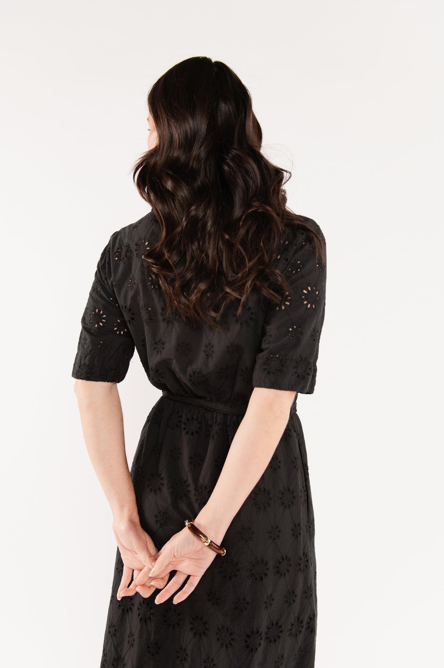ROBE BRODÉE ÉNID NOIR