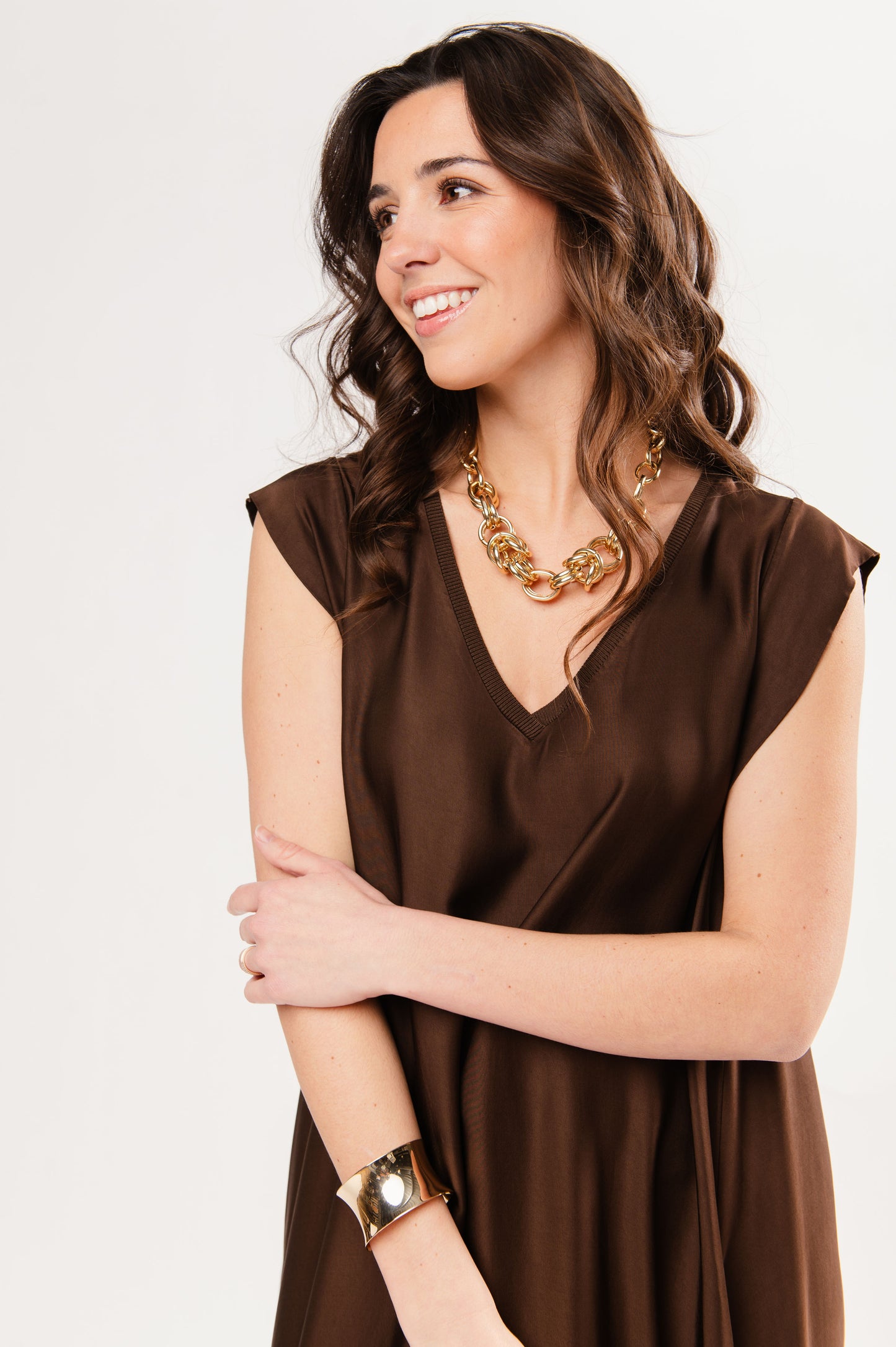 ROBE LONGUE FLEUR CHOCOLAT
