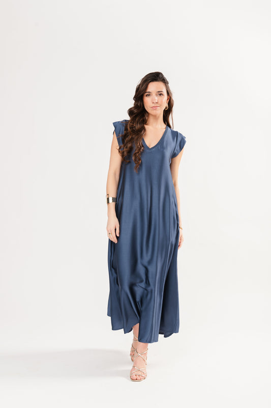 ROBE LONGUE FLEUR BLEUE