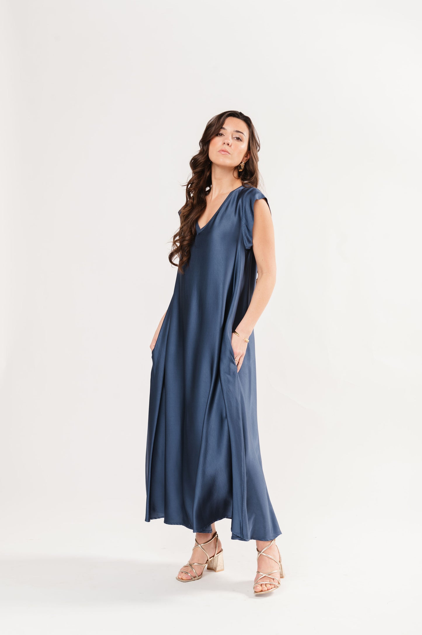 ROBE LONGUE FLEUR BLEUE