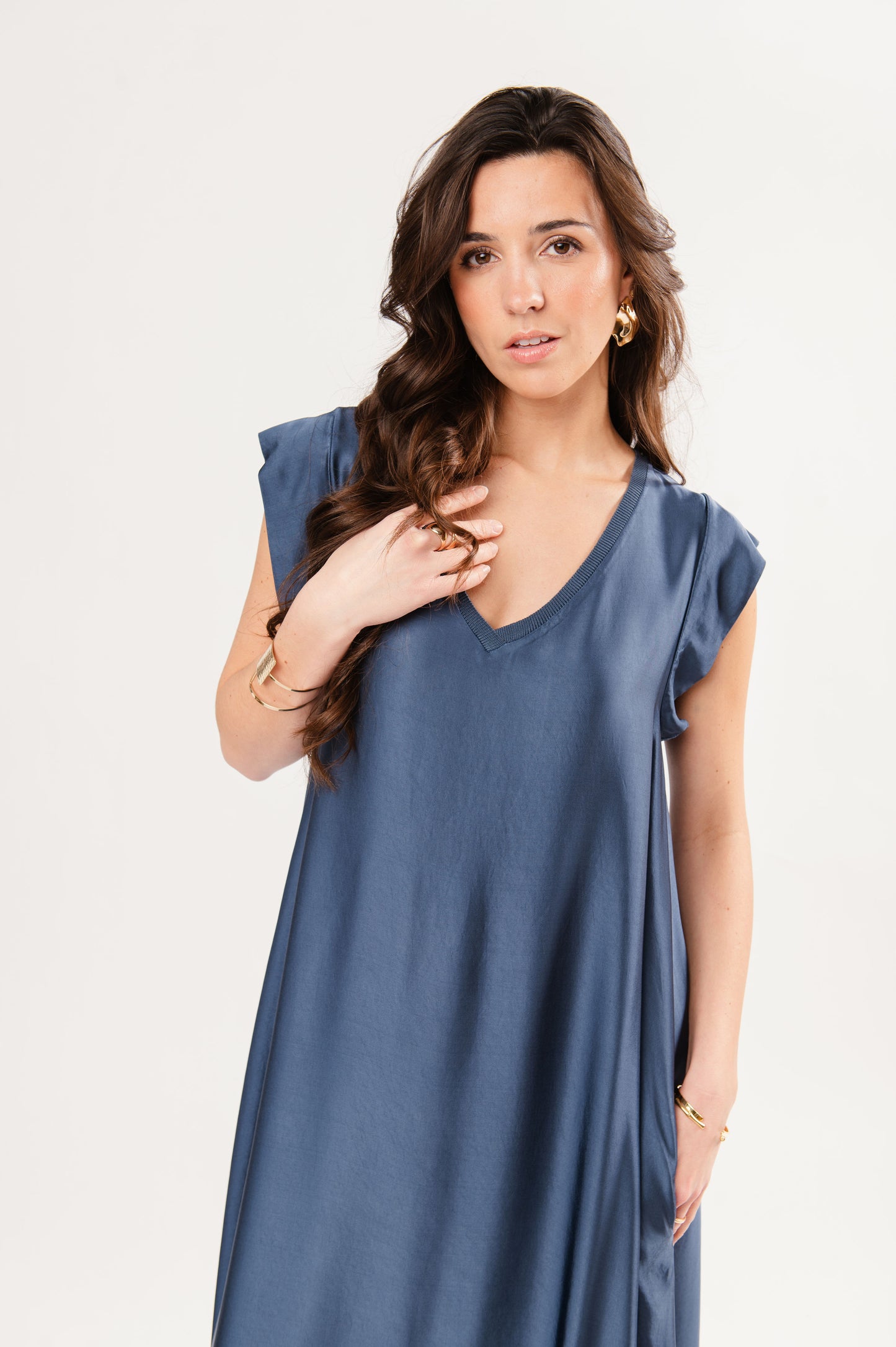 ROBE LONGUE FLEUR BLEUE