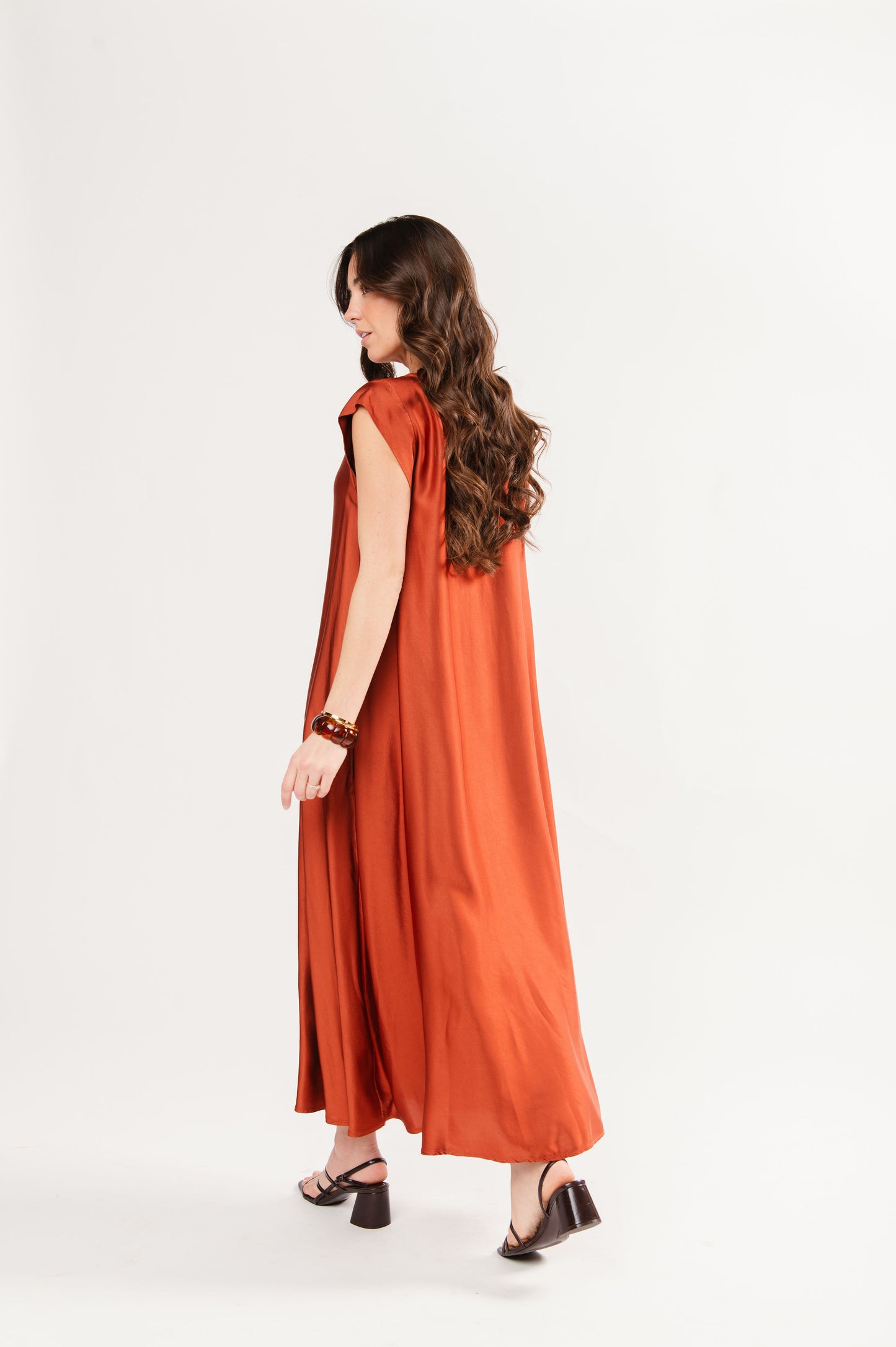 ROBE LONGUE FLEUR PAPRIKA