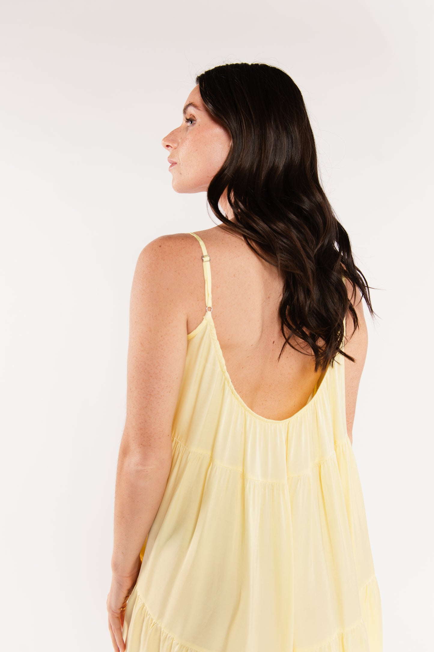 ROBE COURTE À VOLANTS FLORIAN JAUNE
