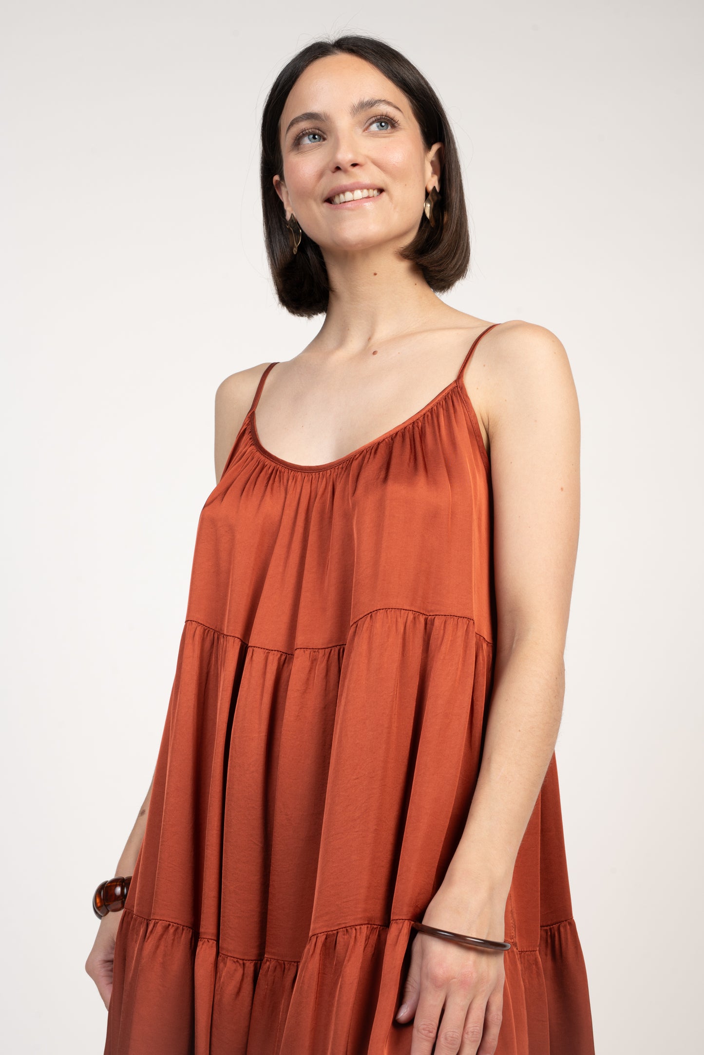 ROBE COURTE À VOLANTS FLORIAN PAPRIKA