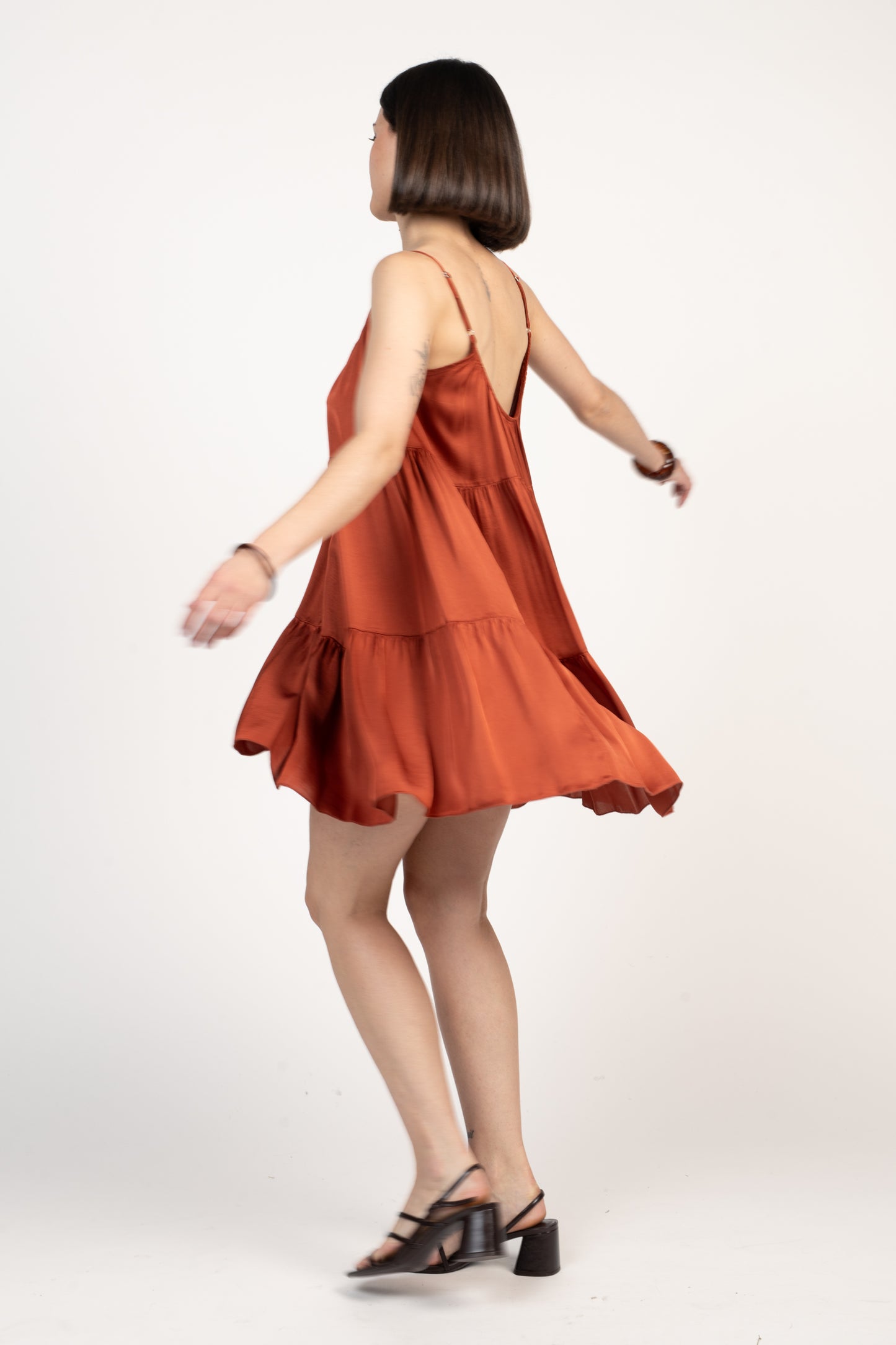 ROBE COURTE À VOLANTS FLORIAN PAPRIKA