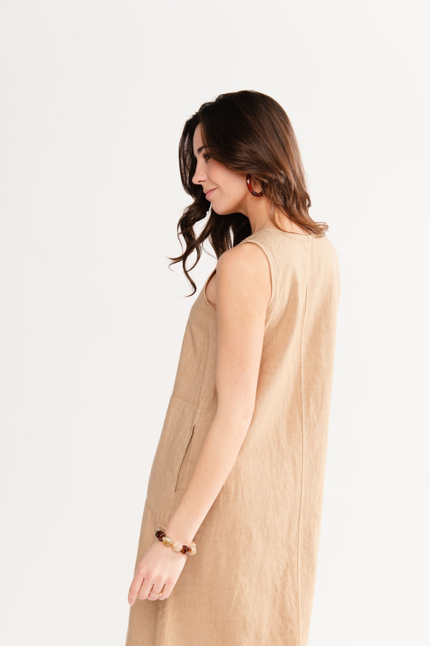 ROBE LONGUE EN LIN FÉLIX BEIGE