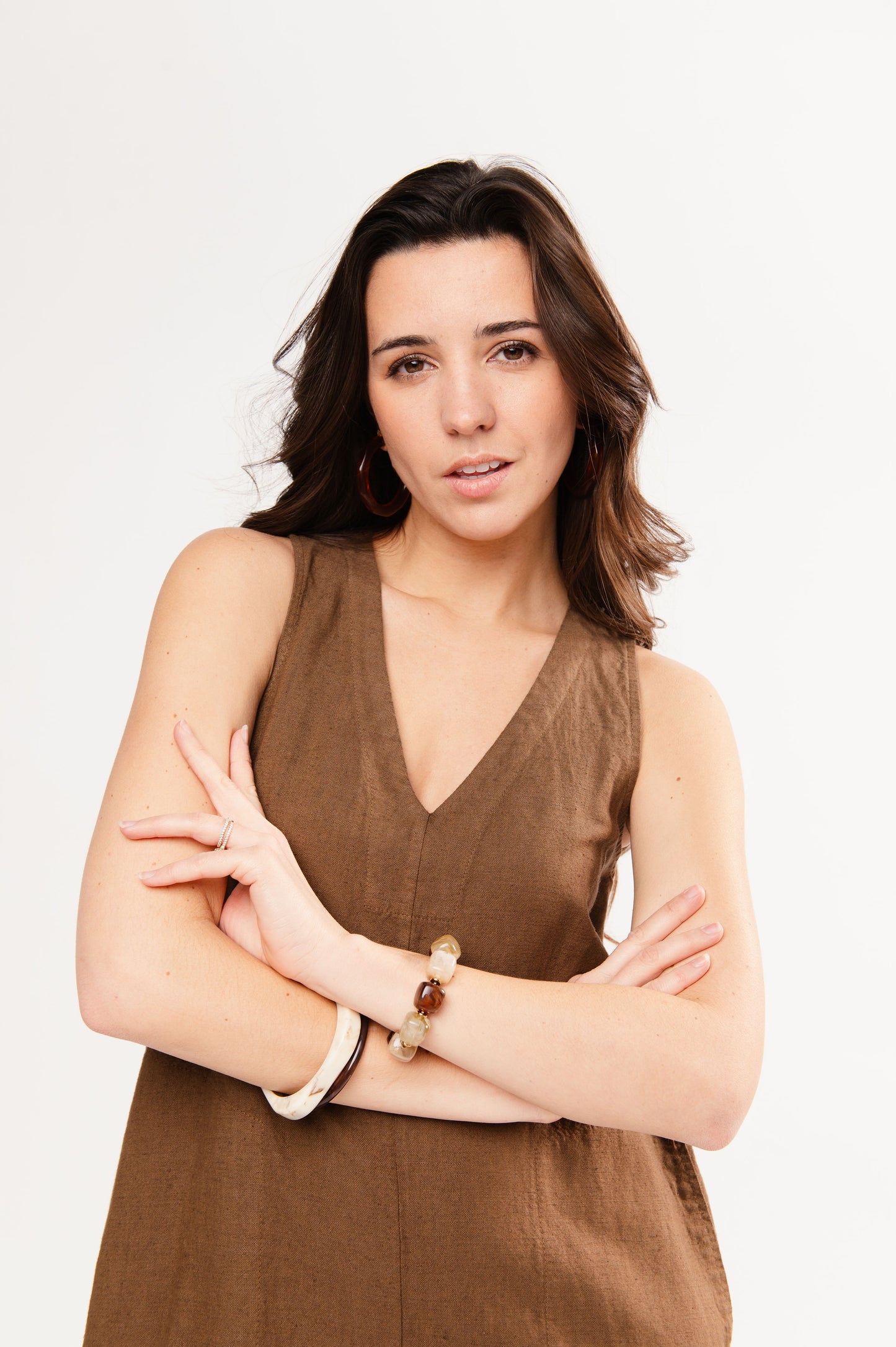 ROBE LONGUE EN LIN FÉLIX MARRON