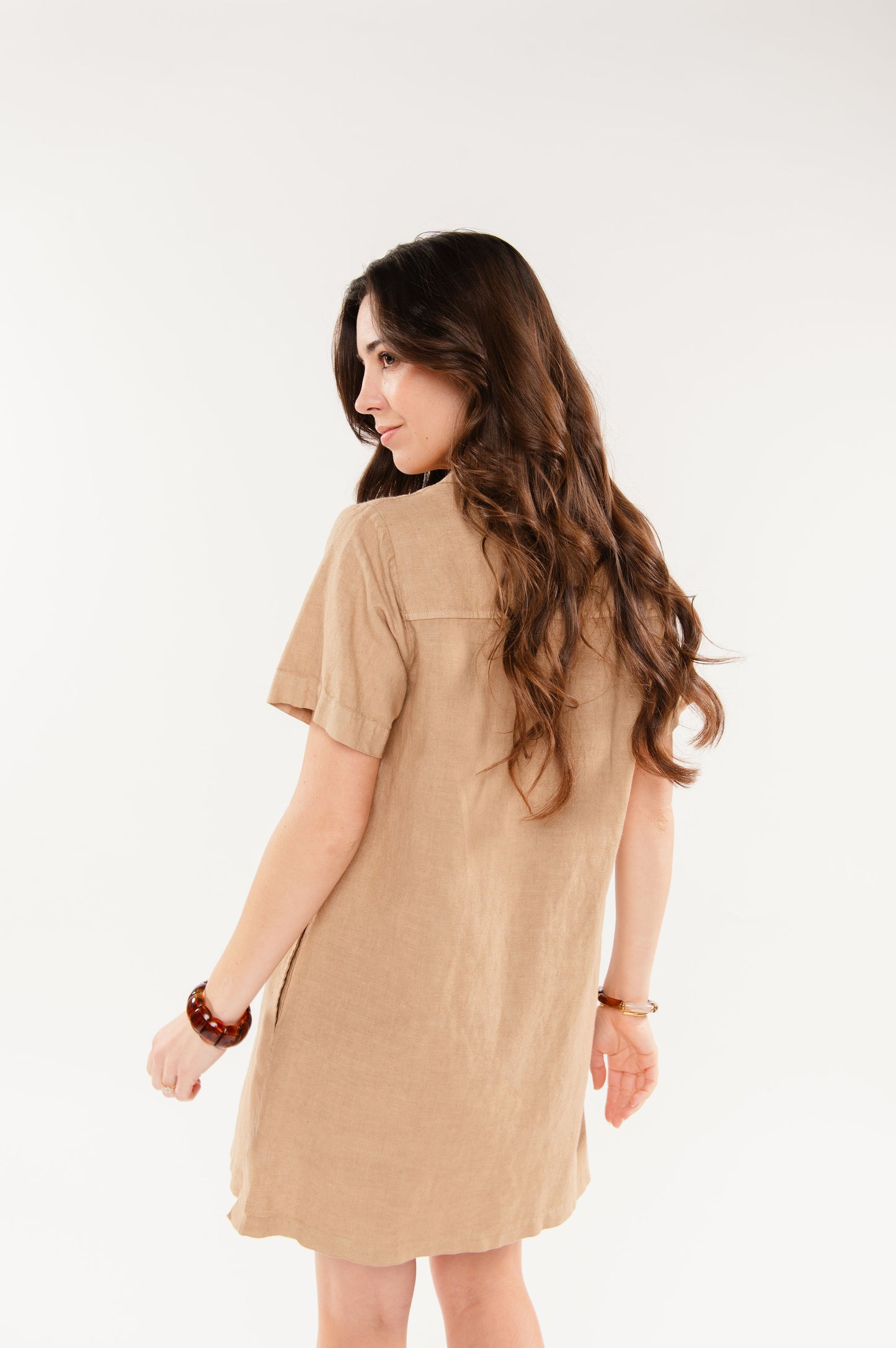 ROBE CHEMISE EN LIN FRANCESCO BEIGE