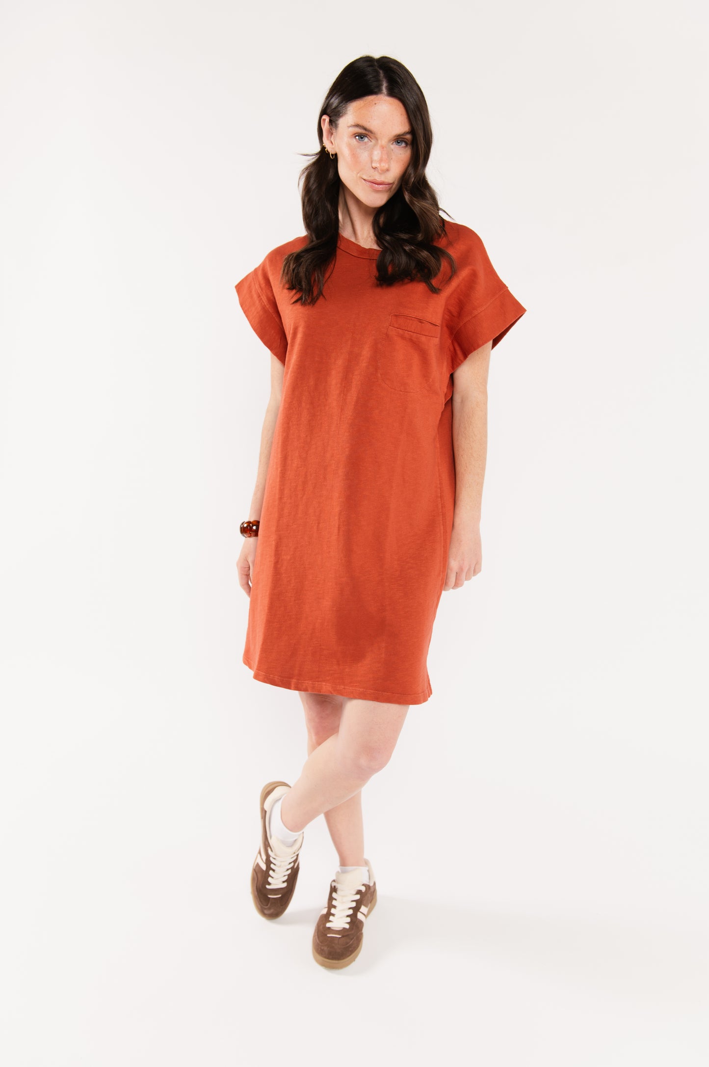 ROBE EN COTON BIO EUGÉNIA TERRACOTTA