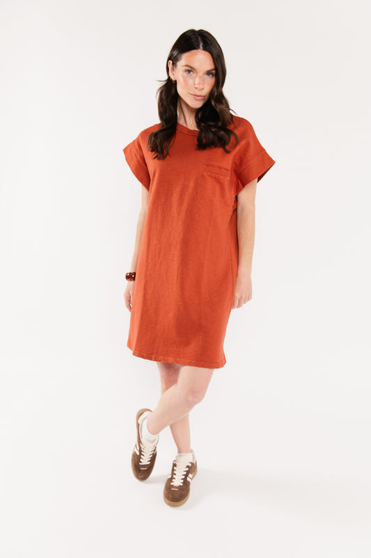 ROBE EN COTON BIO EUGÉNIA TERRACOTTA