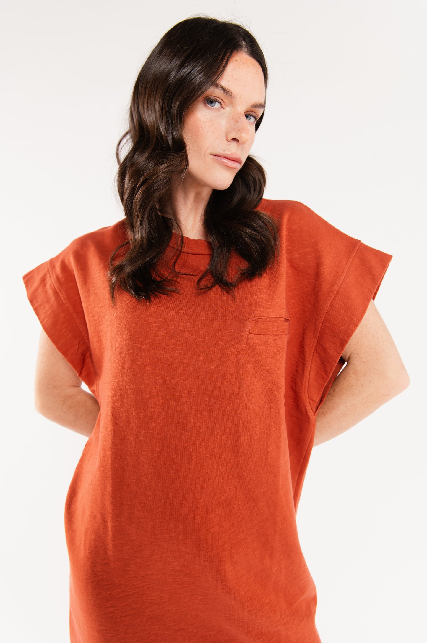 ROBE EN COTON BIO EUGÉNIA TERRACOTTA