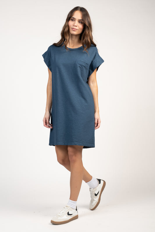 ROBE EN COTON BIO EUGÉNIA BLEU