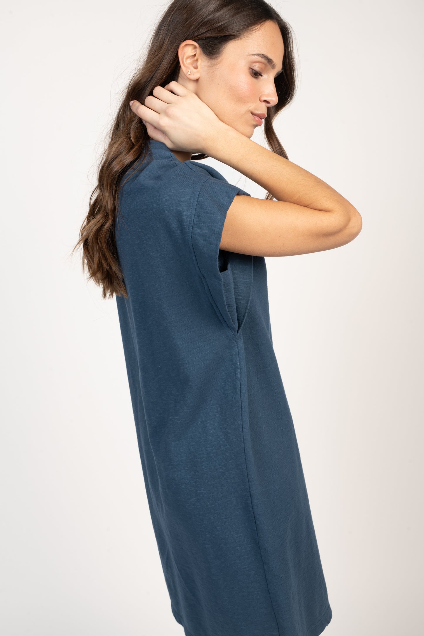 ROBE EN COTON BIO EUGÉNIA BLEU