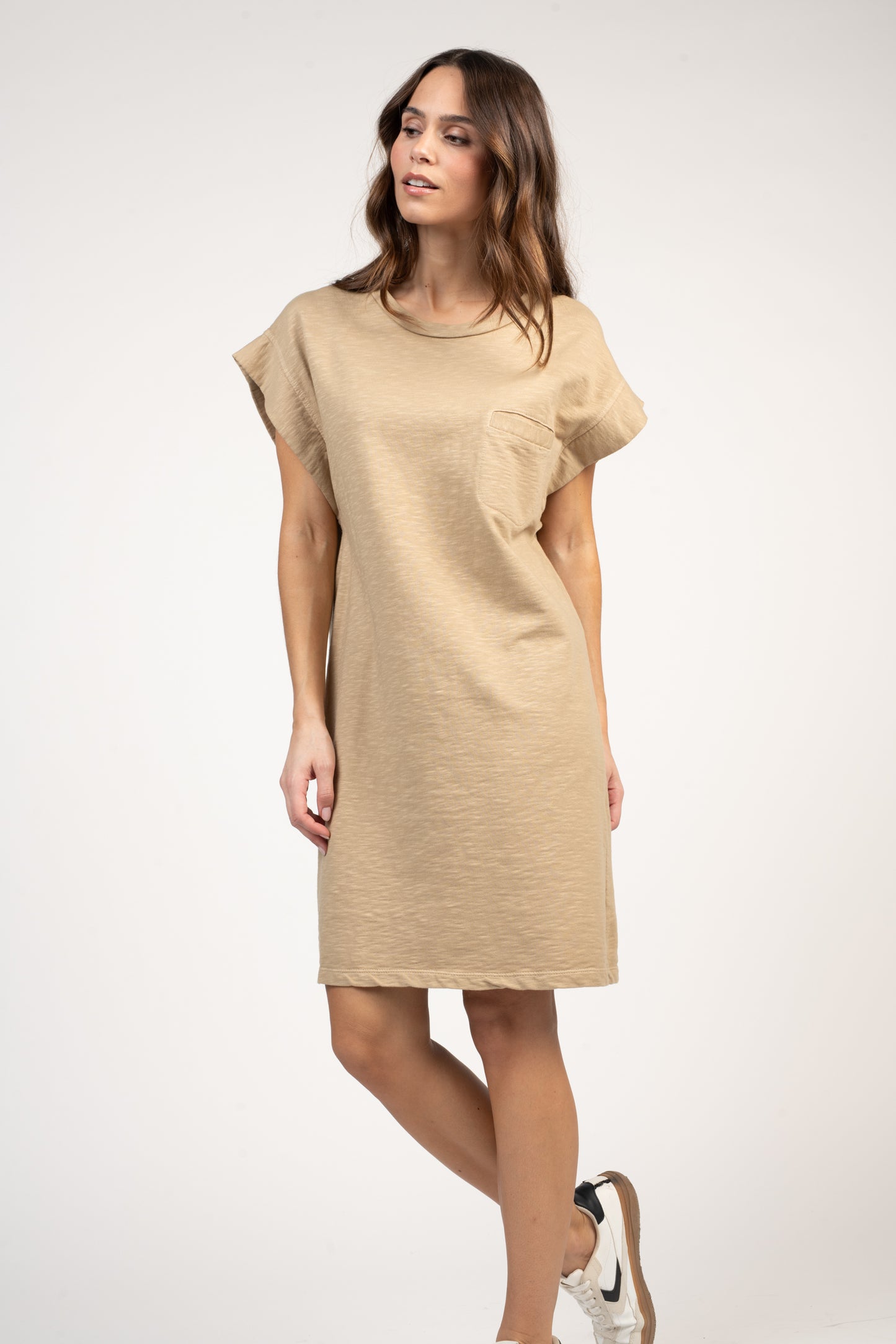 ROBE EN COTON BIO EUGÉNIA SABLE