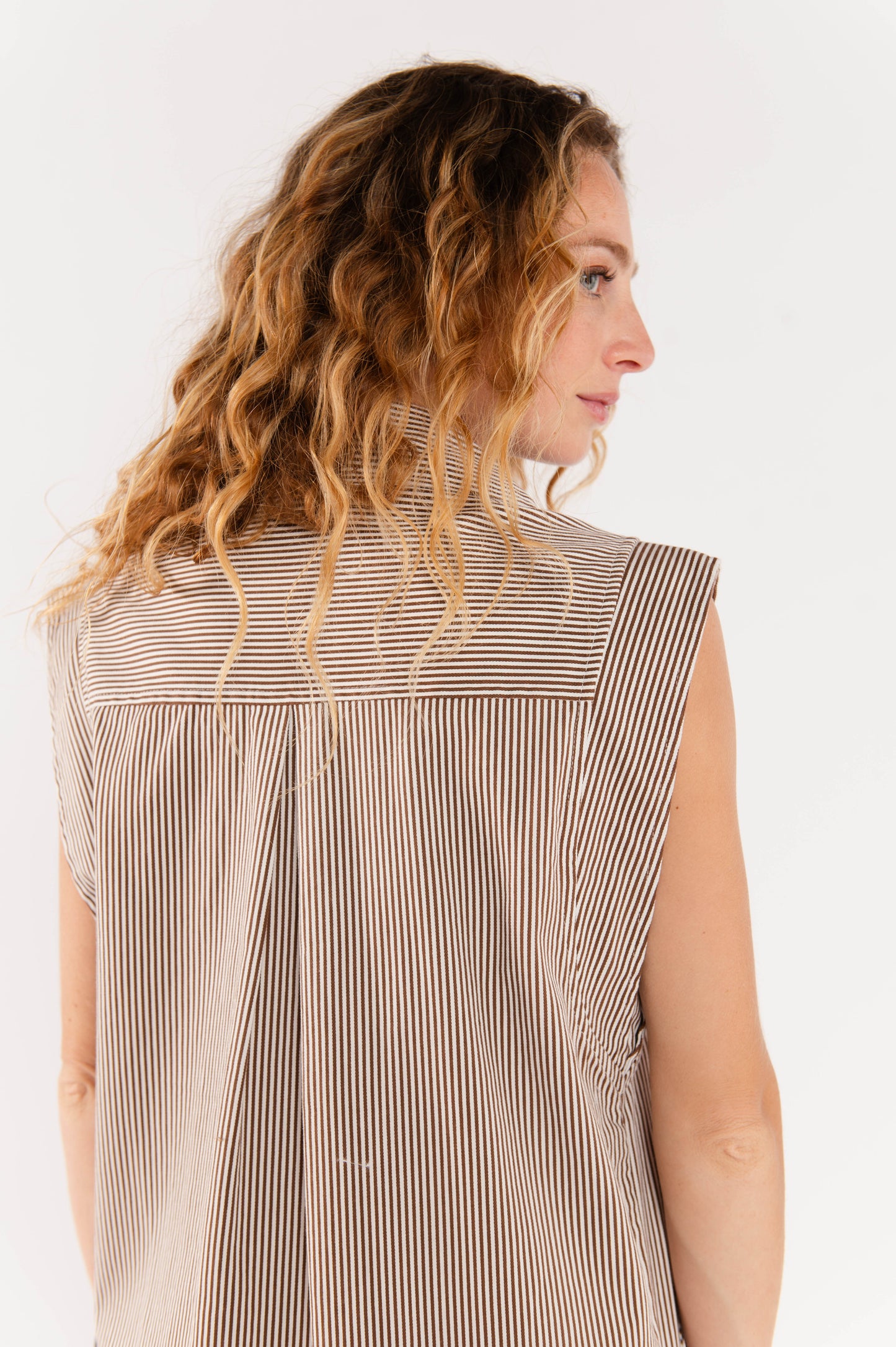ROBE À RAYURES ÉMILIANO MARRON