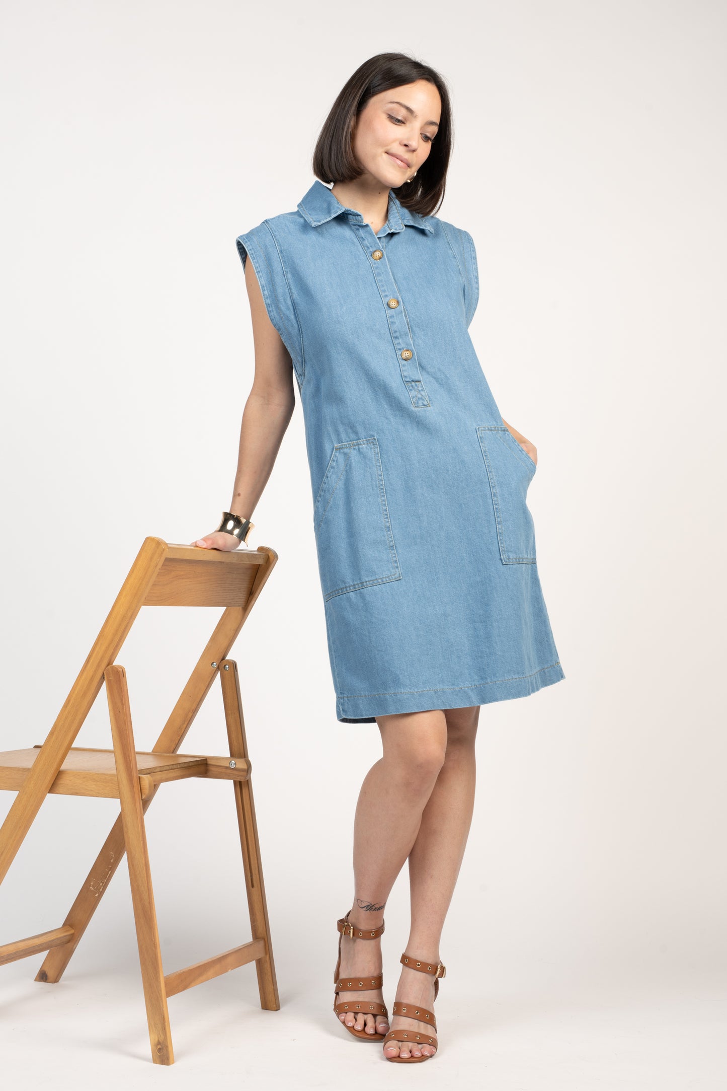 ROBE EN JEAN CLAIR ÉVELINE
