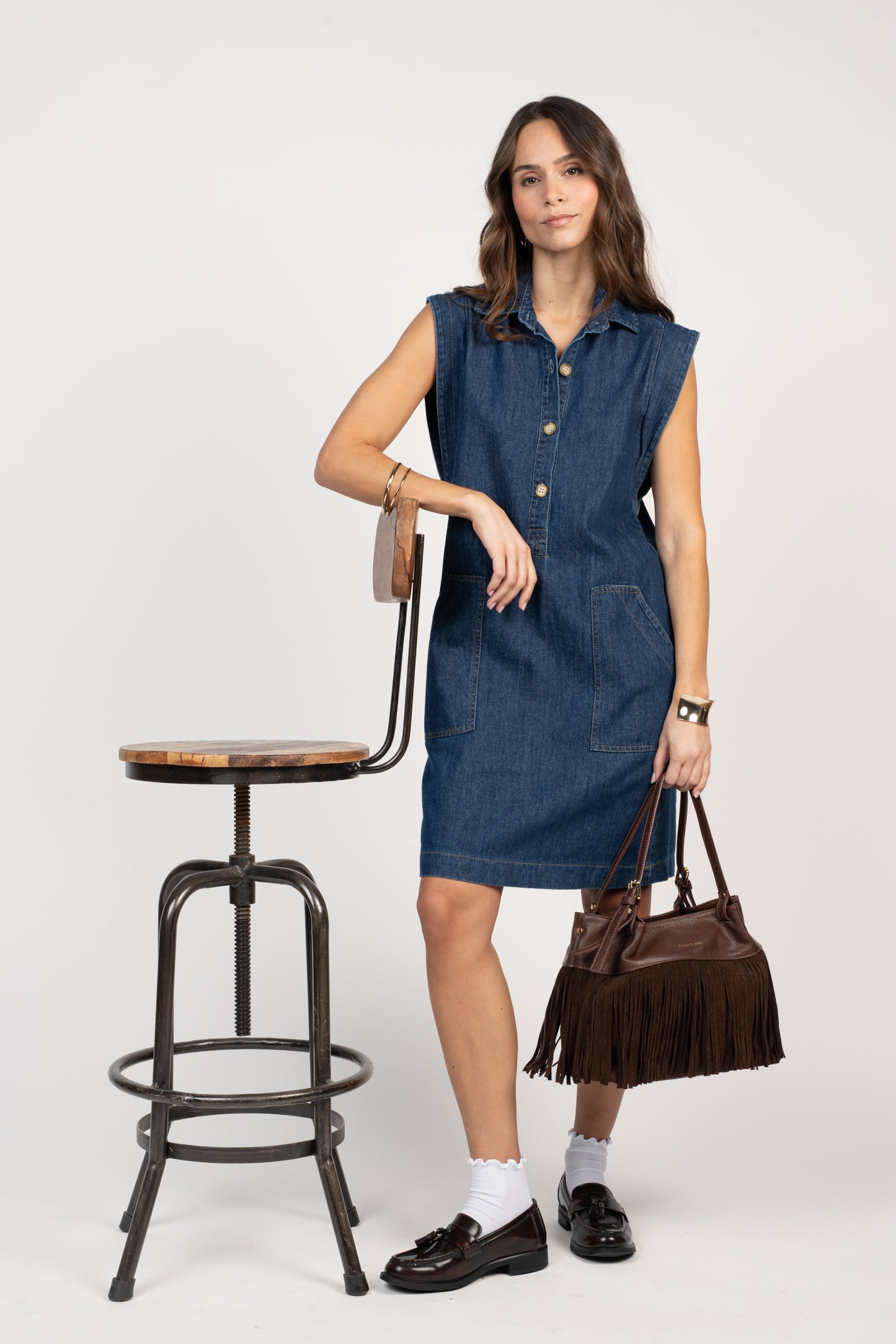 SAC EN CUIR À FRANGES ÉMERIC CHOCOLAT