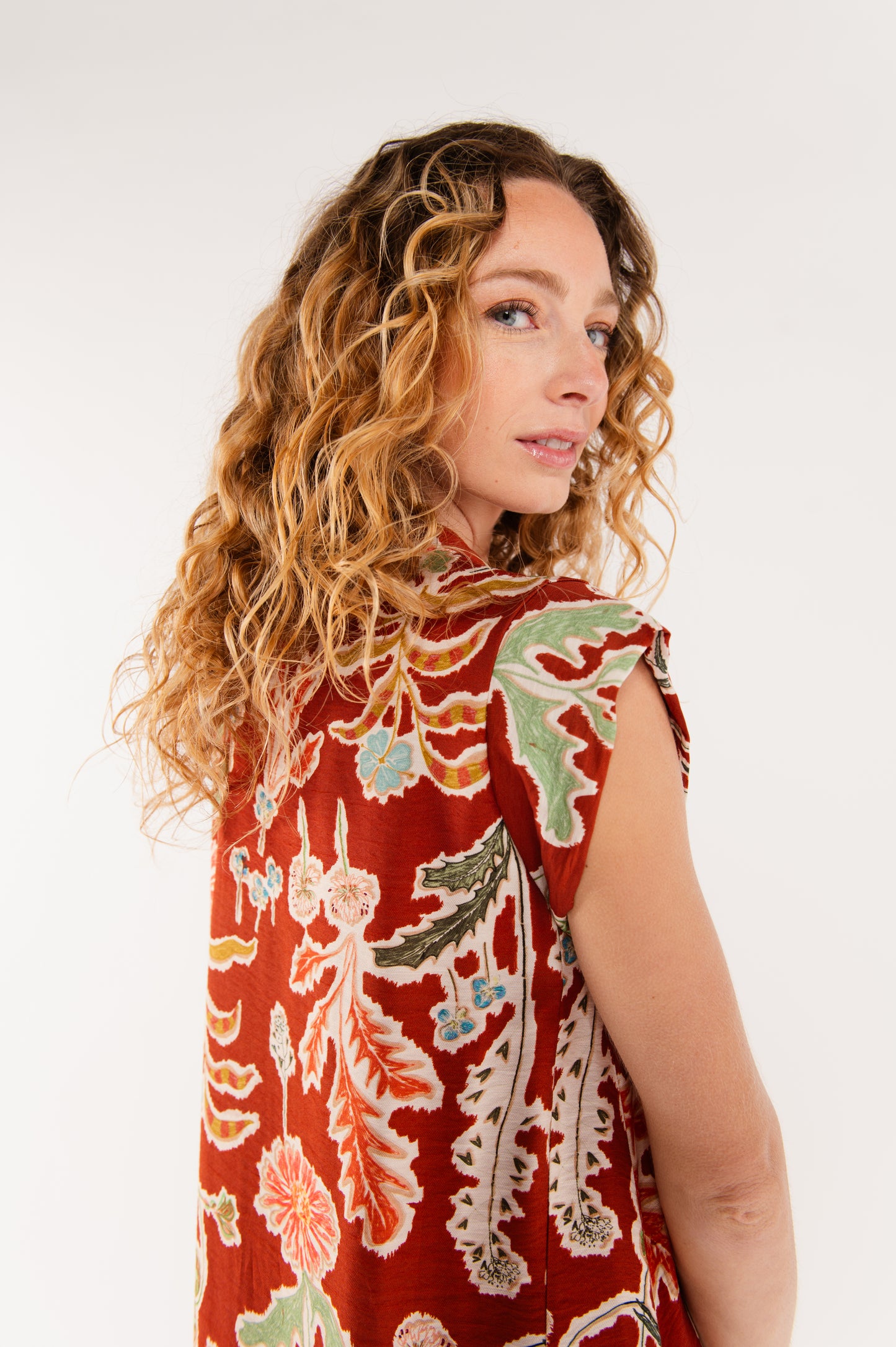 ROBE LONGUE À FLEURS ÉNYA PAPRIKA