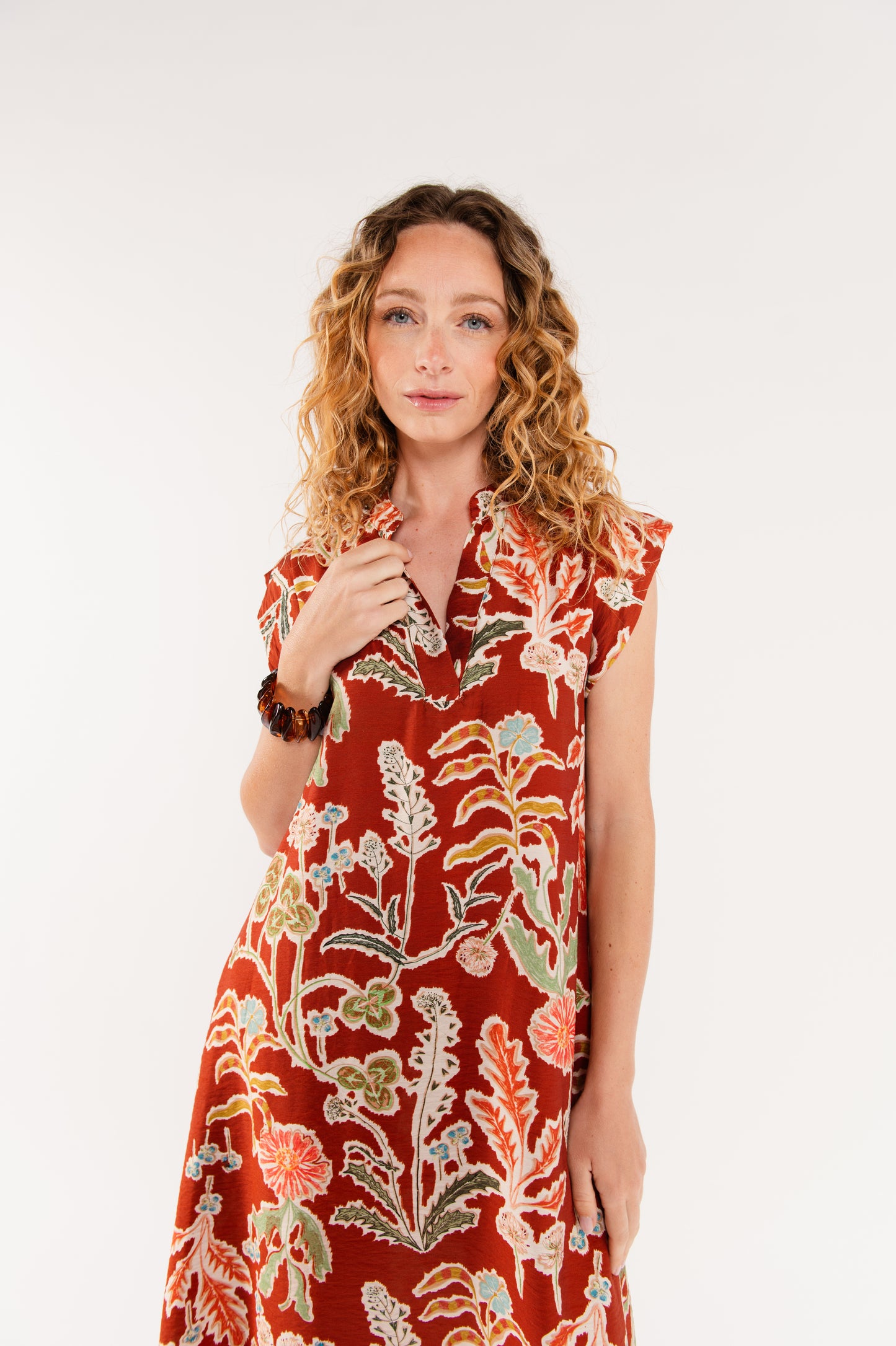 ROBE LONGUE À FLEURS ÉNYA PAPRIKA