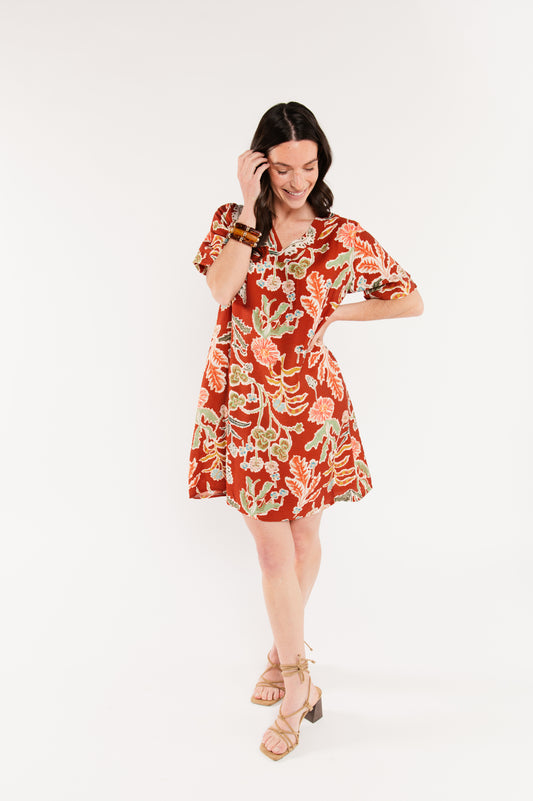 ROBE À FLEURS ÉMILE PAPRIKA