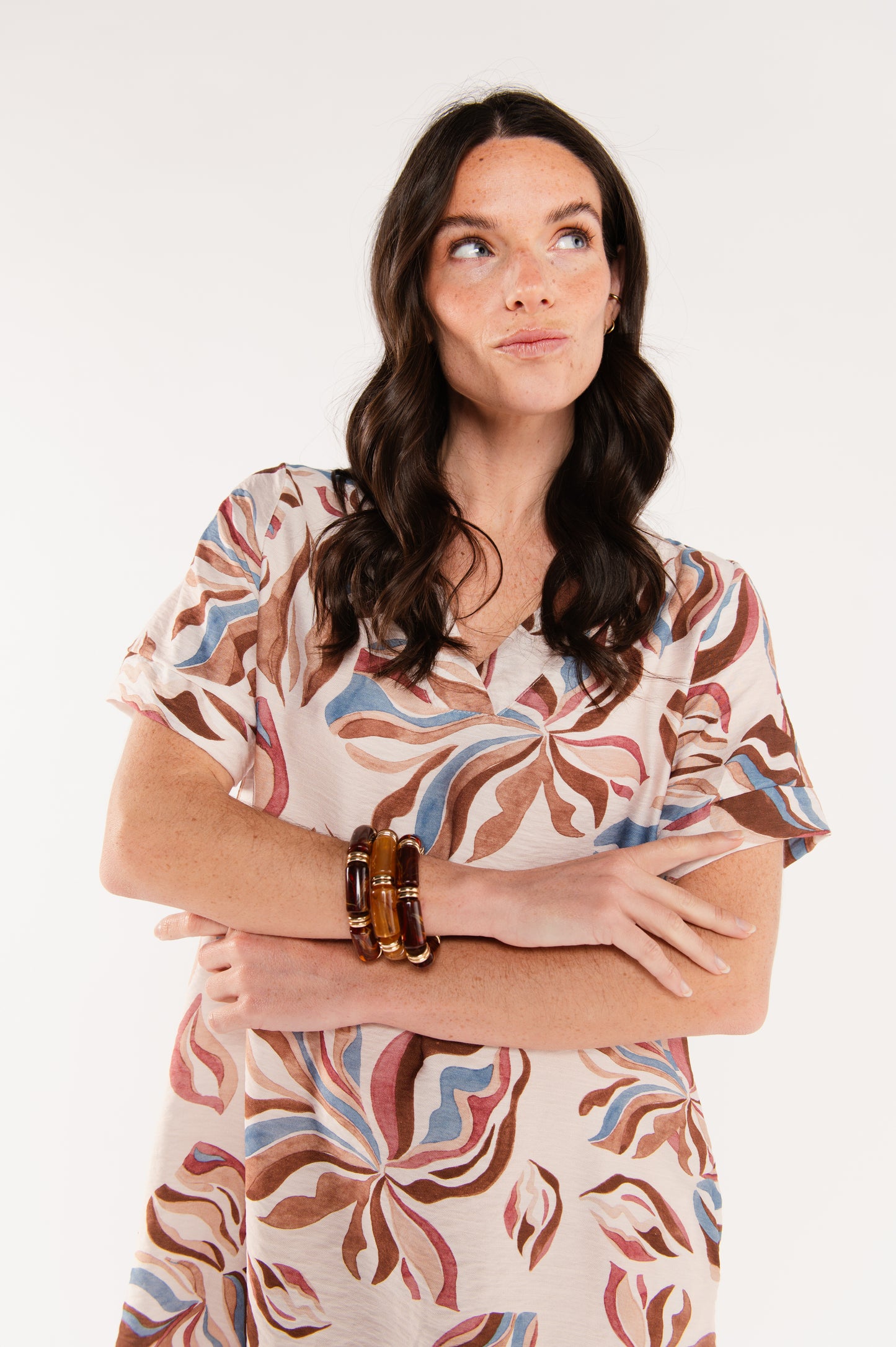 ROBE À FLEURS ÉLI ÉCRUE