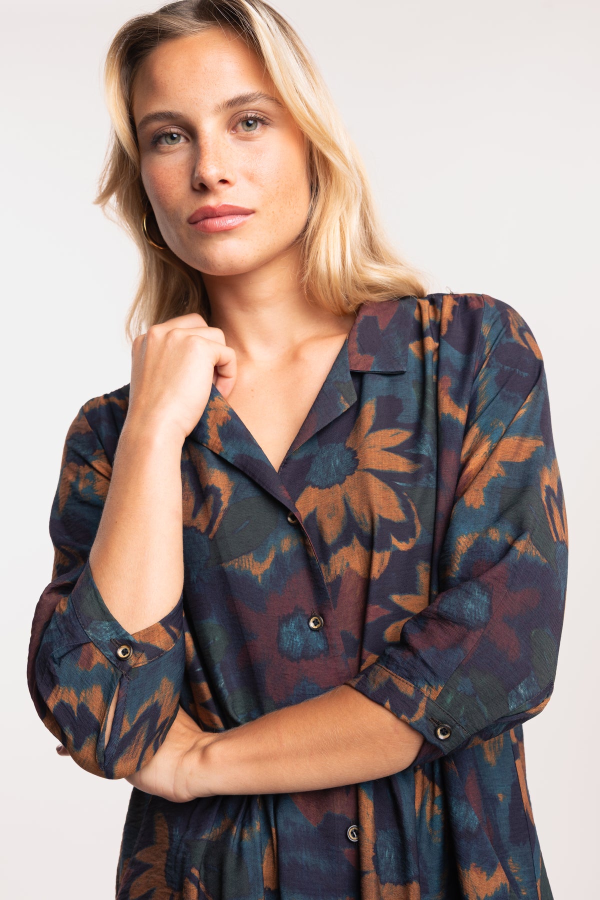 Robe chemise courte marine 