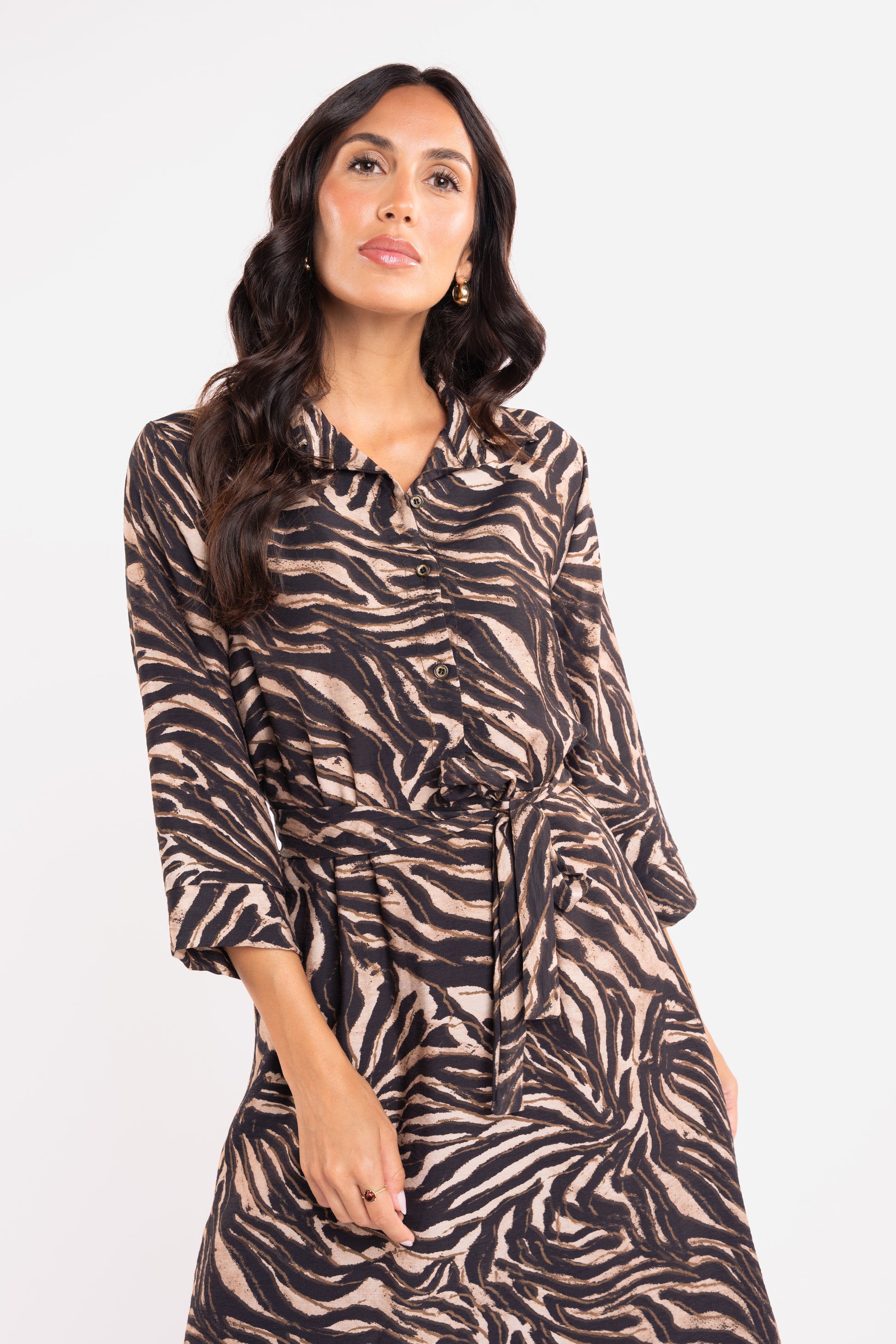 Robe zèbre longue noire 