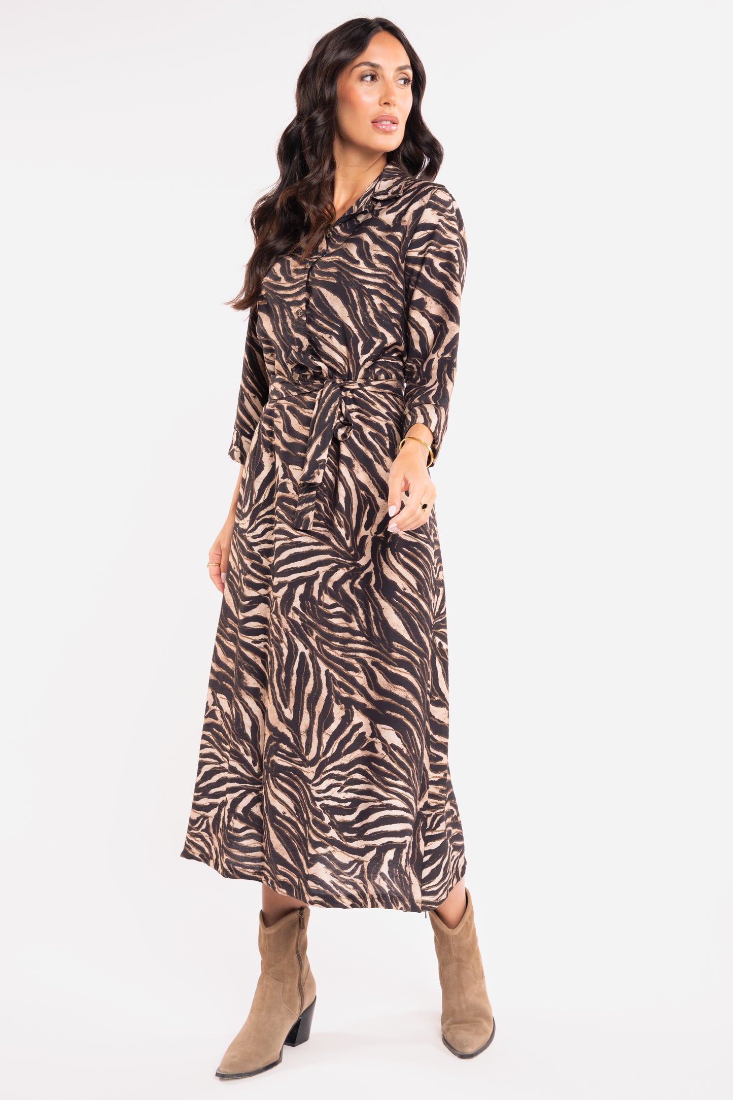 Robe zèbre longue noire