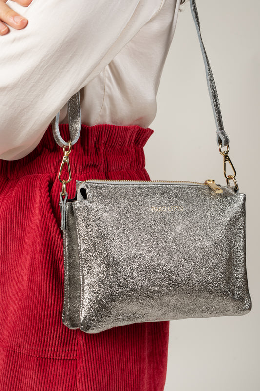 POCHETTE DOUBLE PORTO ARGENT